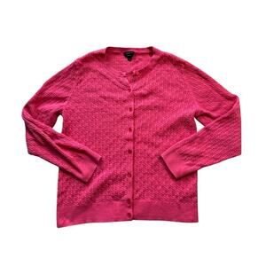 Talbots Cardigan sweater, XL, 100% PIMA Cotton, long sleeves, SOFT!! Cable Knit